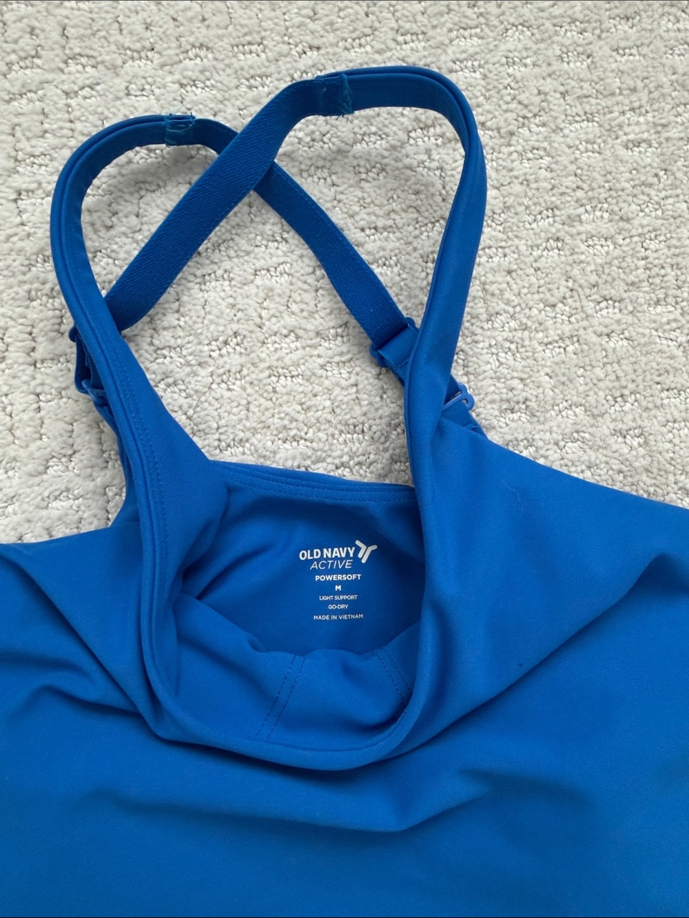 Old Navy Royal Blue Athletic Capri Legging Set with Crossback Sports Bra - Picture 2 of 8